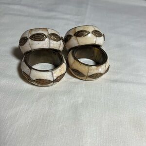 Napkin Rings Bone and Brass Vintage